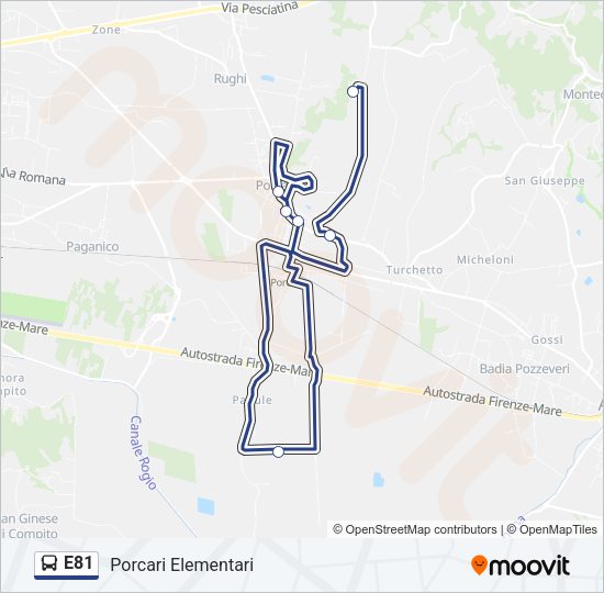 E81 Bus Line Map