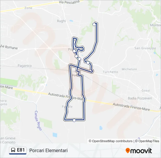 E81 Bus Line Map