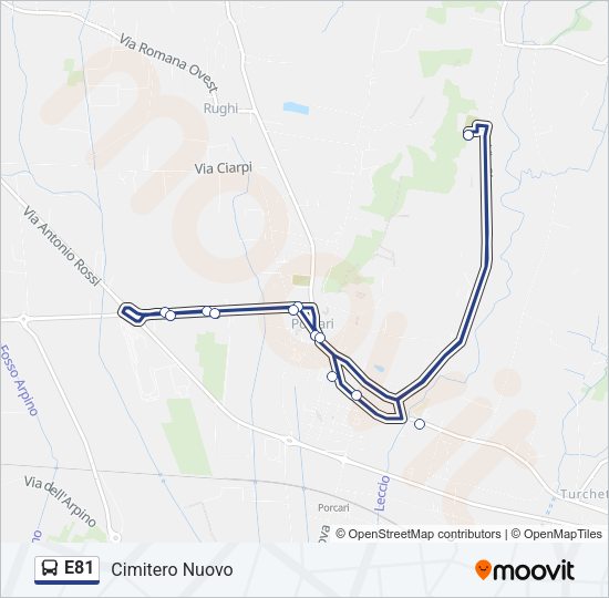E81 Bus Line Map