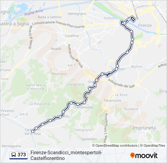 373 Bus Line Map