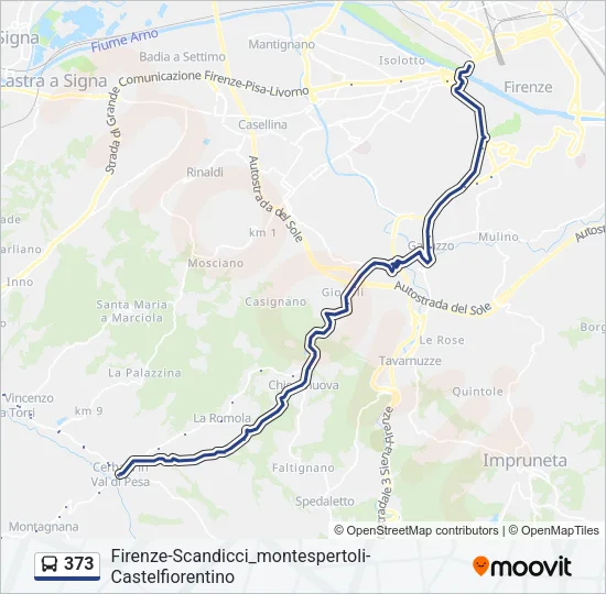 373 Bus Line Map