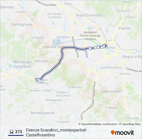 Percorso linea bus 373