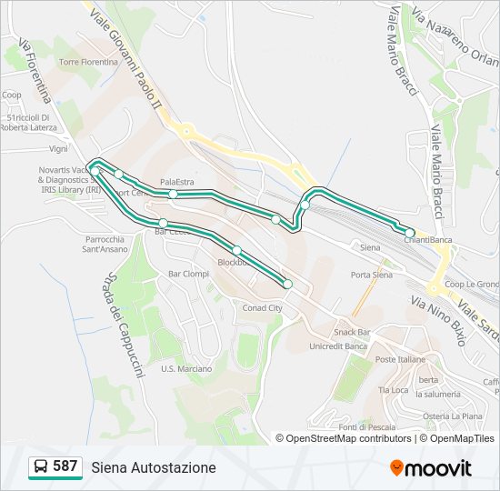587 Bus Line Map