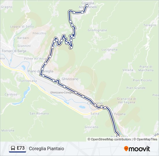 E73 Bus Line Map