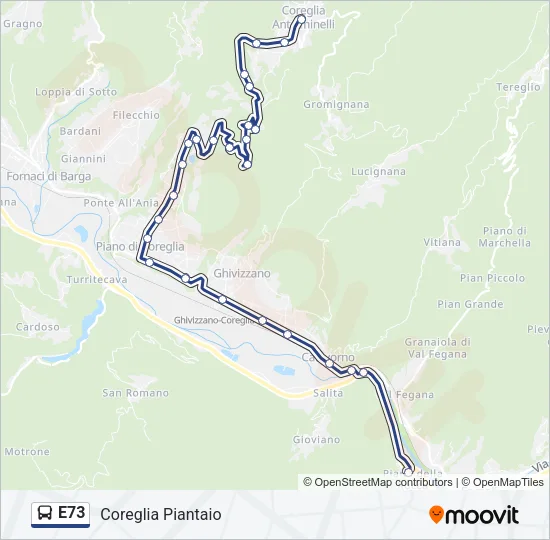 E73 Bus Line Map