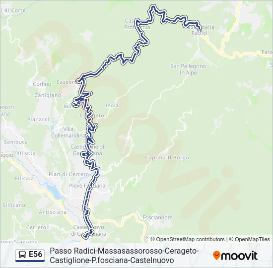 Percorso linea  E56