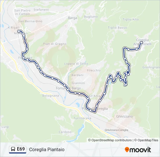 Percorso linea  E69