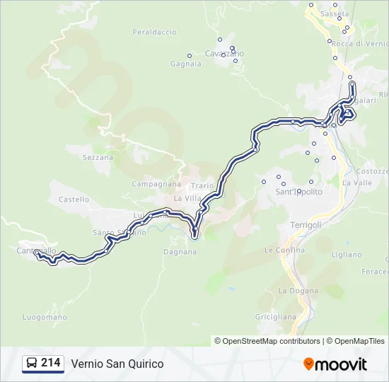 214 Bus Line Map