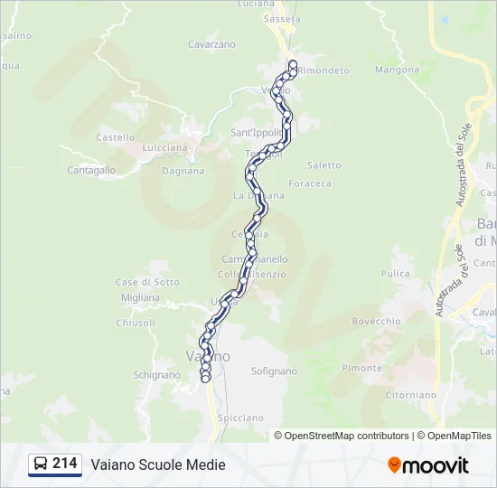 214 Bus Line Map