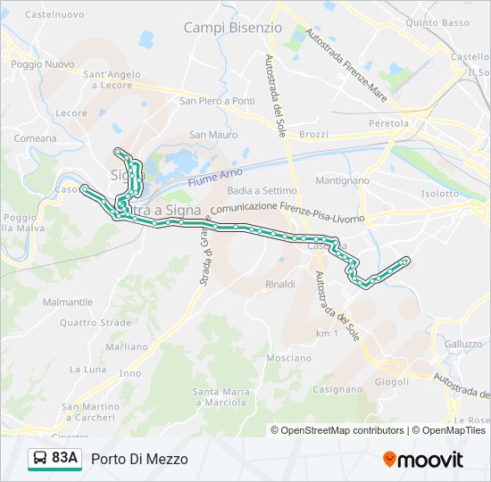 83A Bus Line Map