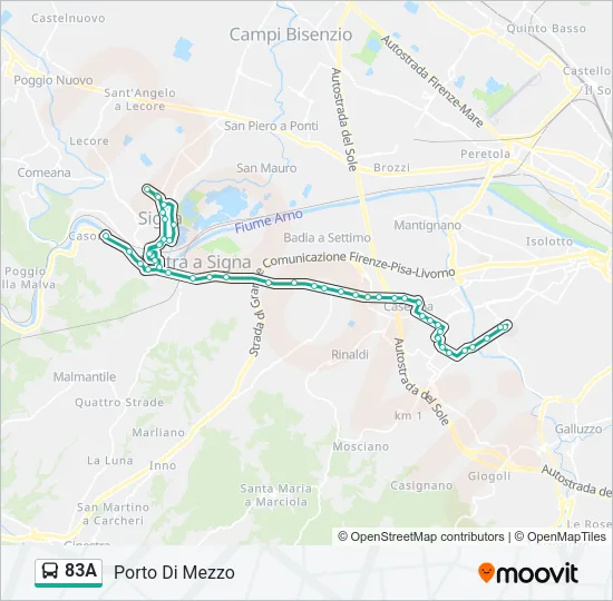 83A Bus Line Map
