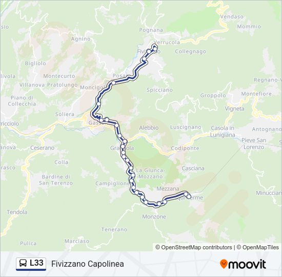 L33 Bus Line Map