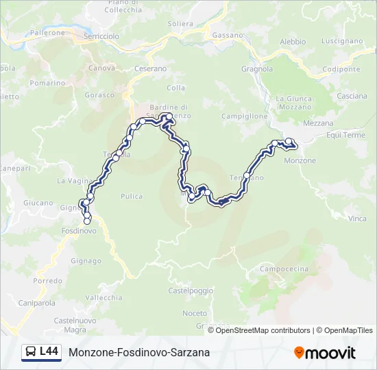 L44 Bus Line Map