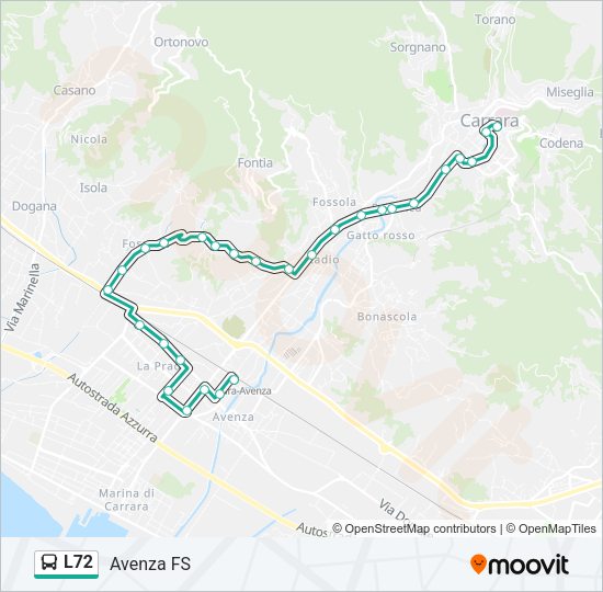 L72 Bus Line Map