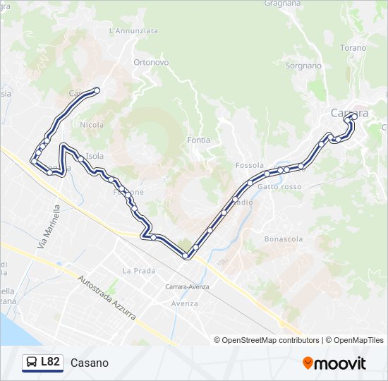 L82 Bus Line Map