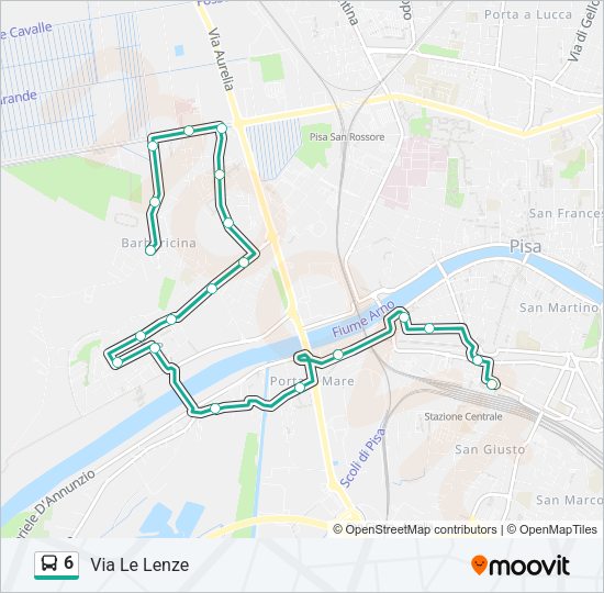 6 Bus Line Map