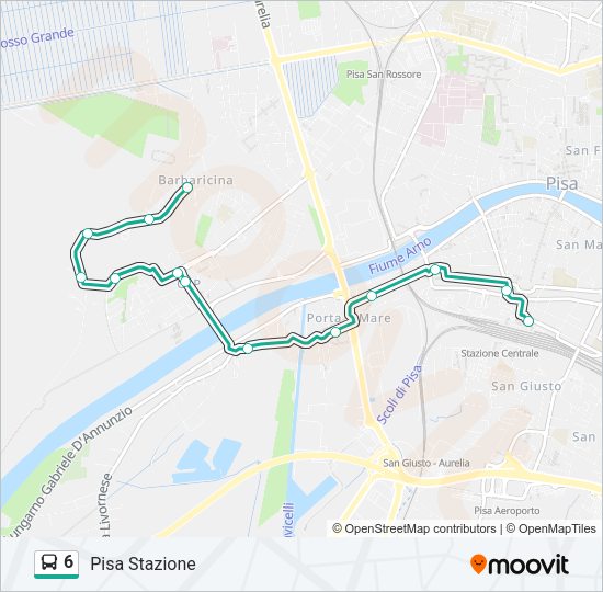 6 Bus Line Map