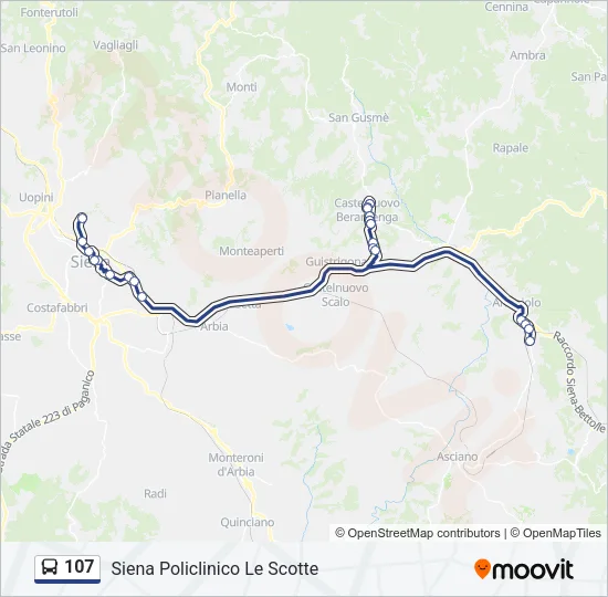 107 Bus Line Map