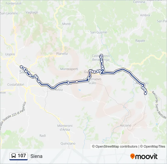 107 Bus Line Map