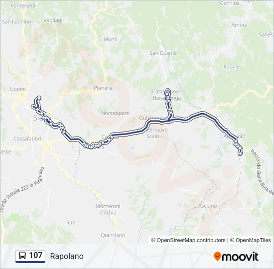 107 Bus Line Map