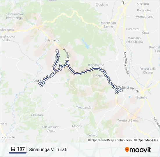 107 Bus Line Map