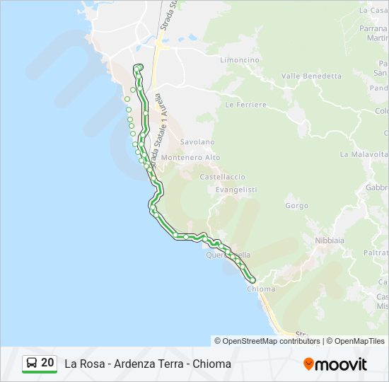 20 Bus Line Map