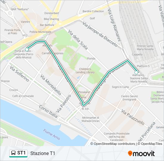 ST1 Bus Line Map
