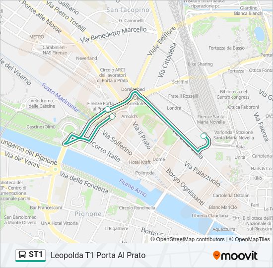 ST1 Bus Line Map