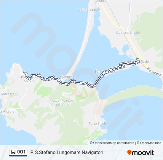 0O1 Bus Line Map