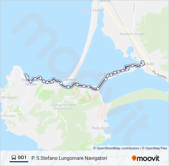 0O1 Bus Line Map