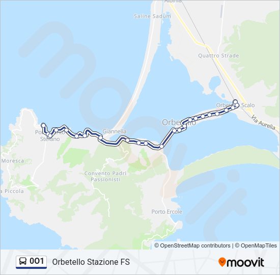 0O1 Bus Line Map