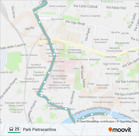 25 Bus Line Map