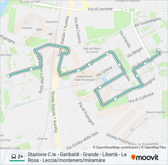 2+ Bus Line Map