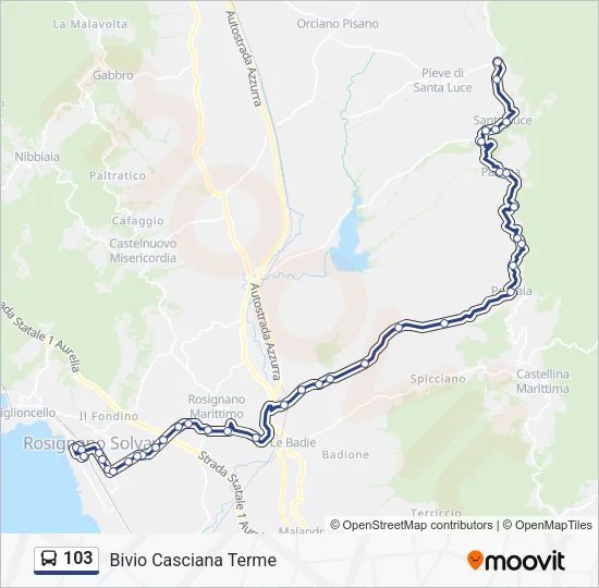 103 Bus Line Map