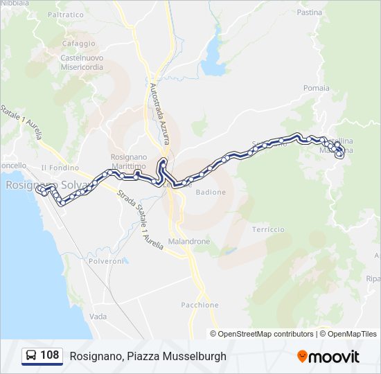 108 Bus Line Map
