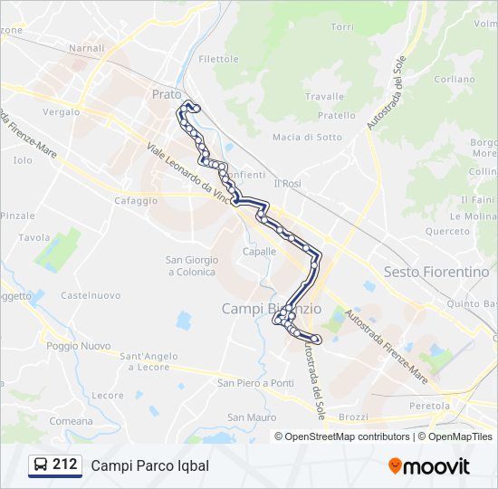 212 Bus Line Map