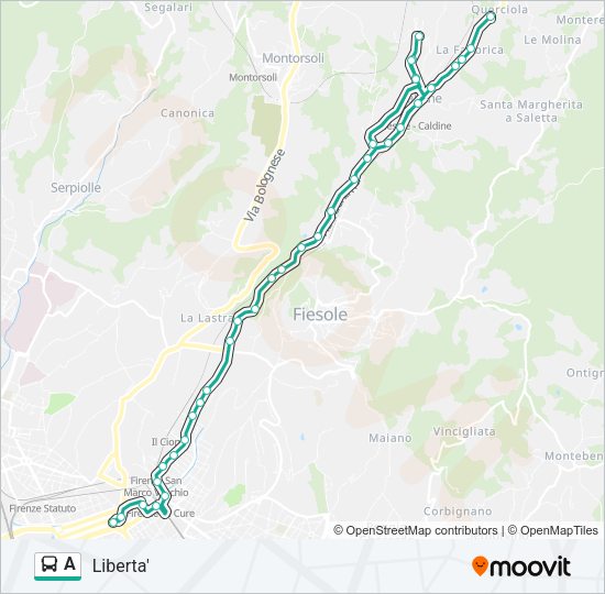 Percorso linea bus A