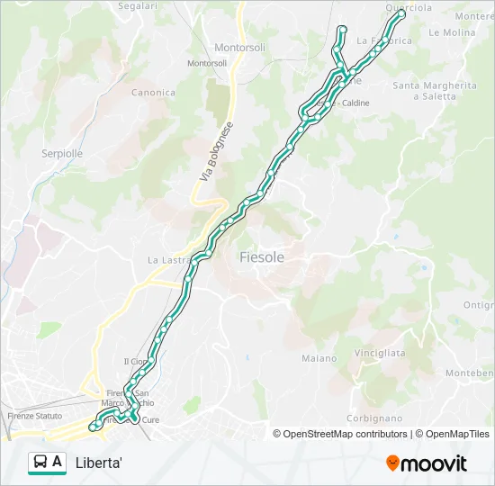 Percorso linea  A
