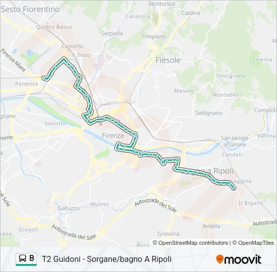 B Bus Line Map