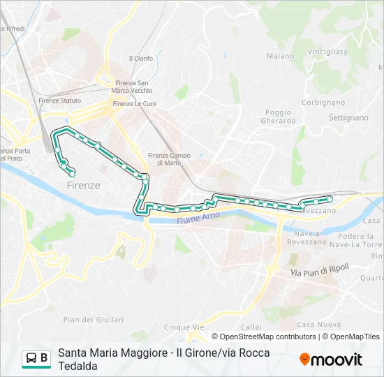 B Bus Line Map