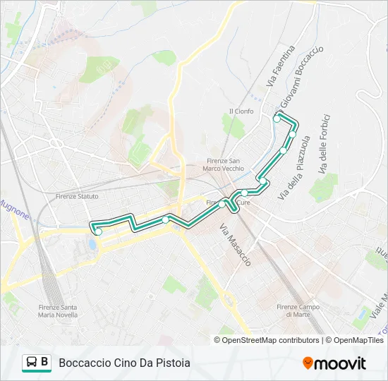 B Bus Line Map