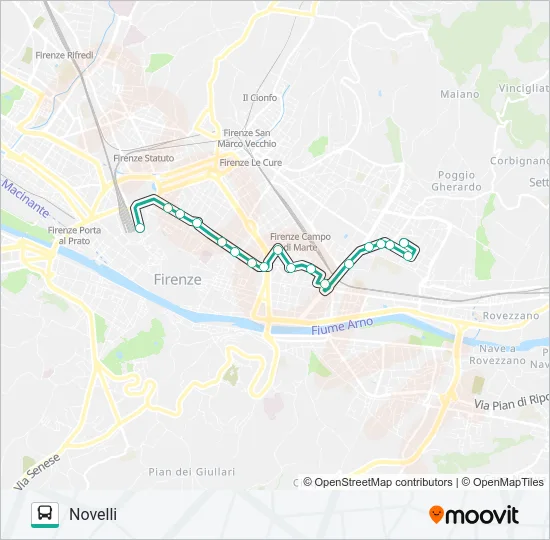 NOVELLI - TORREGALLI Bus Line Map