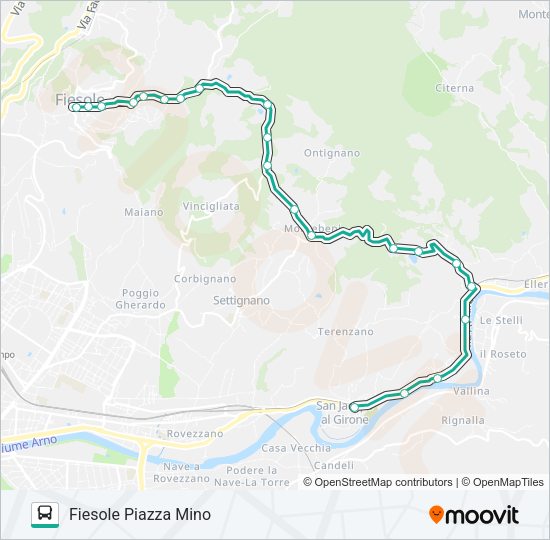 FIESOLE PIAZZA MINO - IL GIRONE  Line Map