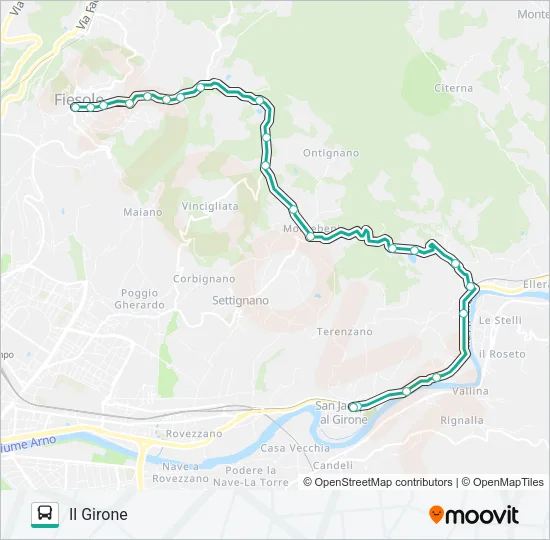 FIESOLE PIAZZA MINO - IL GIRONE  Line Map