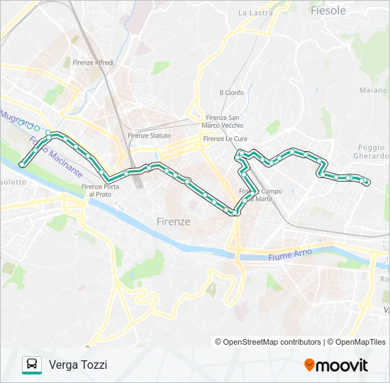 VIALE VERGA - VIA BOITO/CASCINE Bus Line Map
