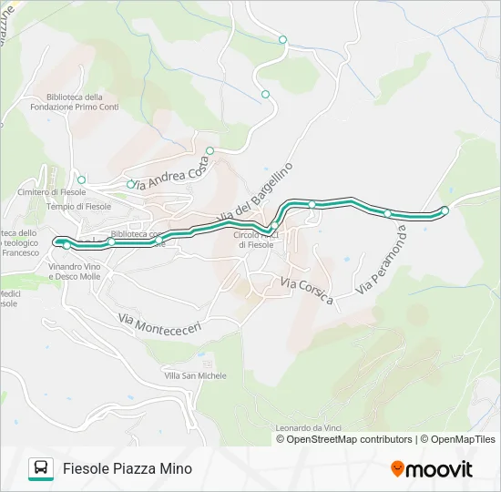 FIESOLE PIAZZA MINO - LA QUERCIOLA Bus Line Map