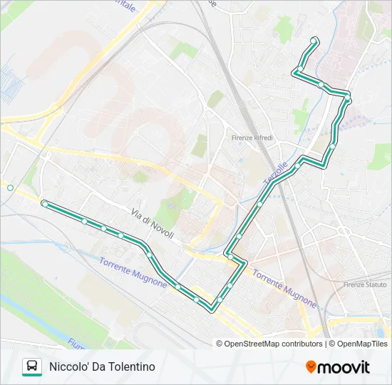 LE PIAGGE FS - VIA NICCOLÒ DA TOLENTINO Bus Line Map