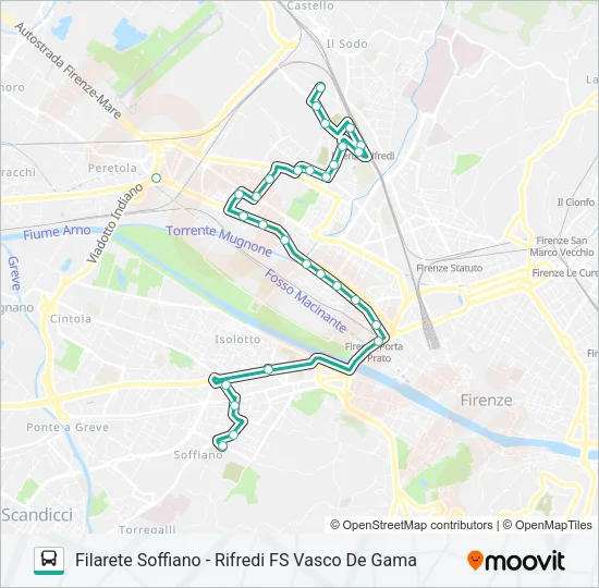 FILARETE SOFFIANO - RIFREDI FS VASCO DE GAMA Bus Line Map