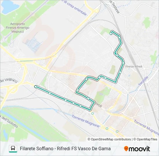 FILARETE SOFFIANO - RIFREDI FS VASCO DE GAMA Bus Line Map