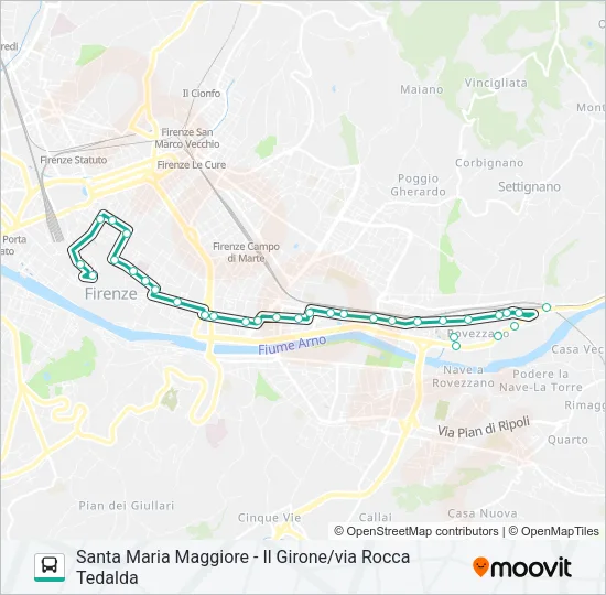 SANTA MARIA MAGGIORE - IL GIRONE/VIA ROCCA TEDALDA Bus Line Map